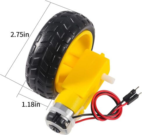 4 مجموعات DC الكهربائية TT Prewired Gear Motor Wheel Kit 3-6V محرك علبة التروس TT ذو العمود المزدوج مع عجلة إطار سيارة بلاستيكية 69 مم لنموذج إطارات سيارات روبوت RC الذكية in Kuwait