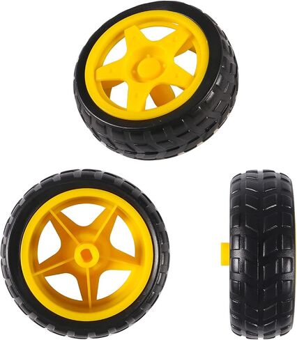 4 مجموعات DC الكهربائية TT Prewired Gear Motor Wheel Kit 3-6V محرك علبة التروس TT ذو العمود المزدوج مع عجلة إطار سيارة بلاستيكية 69 مم لنموذج إطارات سيارات روبوت RC الذكية in Kuwait