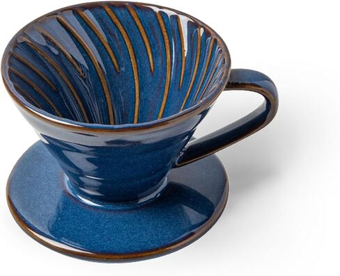 Ceramic Coffee Dripper Filter 01 Ceramic Pour Over Coffee Maker,Hand Drip Cone Coffee Filter,Portable Pour Over Coffee Maker Set For Home Baristas(Blue) in Kuwait