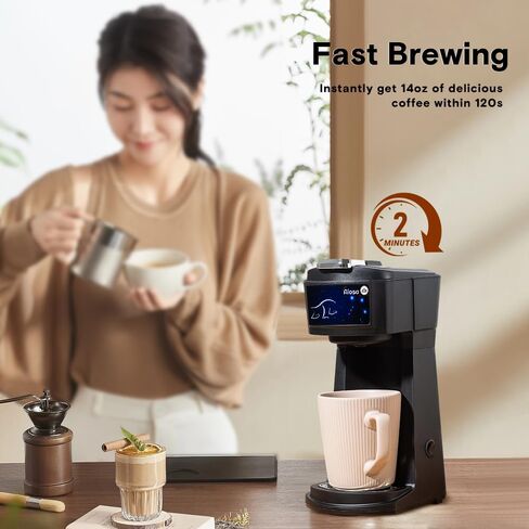ماكينة صنع القهوة بكوب واحد من Aiosa Constellation 2 في 1 لبودات وأرضيات الأكواب K، ماكينة صنع القهوة الصغيرة بحجم 6 إلى 14 أونصة، تشغيل سريع بزر واحد، إيقاف تلقائي، فلتر قابل لإعادة الاستخدام، الميزان in Kuwait