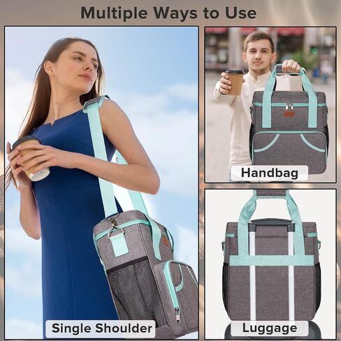 IAVEYG Coffee Maker Travel Bag Compatible with Keurig K-Mini or K-Mini Plus,Single Serve Coffee Brewer Portable Storage Bag with Multiple Pockets for K-Cup Pods,Storage Bag With Shoulder Strap(Gray) in Saudi Arabia