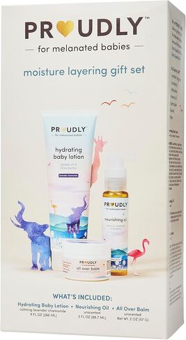 مجموعة هدايا طبقات الرطوبة للأطفال الذين يعانون من الميلانين، صممها أطباء الجلدية للعناية ببشرة الأطفال للبشرة الحساسة والجافة - مثالية للأكزيما وغطاء المهد in Kuwait