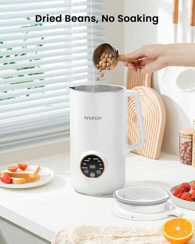 ماكينة صنع حليب الجوز الأوتوماتيكية مع 10 شفرات للتنظيف الذاتي لعصير منزلي الصنع نباتي وحليب الصويا والكاجو والشوفان، صانعة حليب اللوز 28 أونصة مع تأخير البدء/الحفاظ على الدفء/الغليان لمدة 12 ساعة in Kuwait