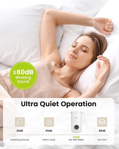 ماكينة صنع حليب الجوز الأوتوماتيكية مع 10 شفرات للتنظيف الذاتي لعصير منزلي الصنع نباتي وحليب الصويا والكاجو والشوفان، صانعة حليب اللوز 28 أونصة مع تأخير البدء/الحفاظ على الدفء/الغليان لمدة 12 ساعة in Kuwait