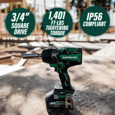 Metabo HPT 36V MultiVolt™ Cordless Impact Wrench | Tool Only - No Battery | High-Torque | 3/4-Inch Drive | 4-Stage Speed Switch | Auto Stop/Auto Slow System | IP56 Dust & Water Resistant | WR36DFQ4 in Saudi Arabia