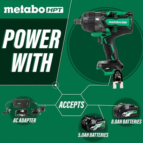 Metabo HPT 36V MultiVolt™ Cordless Impact Wrench | Tool Only - No Battery | High-Torque | 3/4-Inch Drive | 4-Stage Speed Switch | Auto Stop/Auto Slow System | IP56 Dust & Water Resistant | WR36DFQ4 in Saudi Arabia
