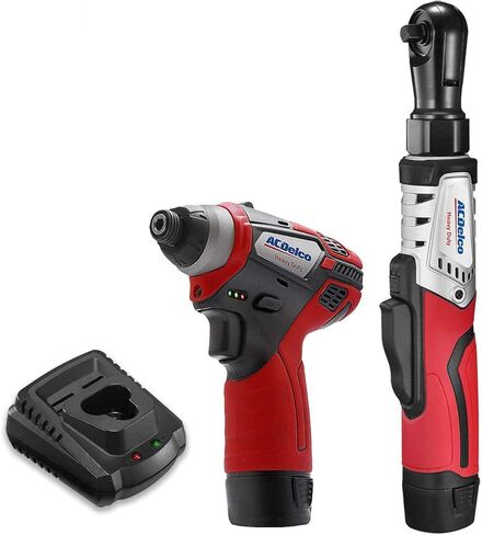 ايه سي ديلكو ARW12103-K2 سلسلة G12 12 فولت ليثيوم أيون لاسلكي 3/8 بوصة مفتاح ربط بسقاطة بدون فرش ومجموعة أدوات كومبو للسائق المؤثر مع بطاريتين in Kuwait
