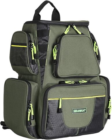 Seaknight Fishing Tackle Backpack, Water-Resistant Large Storage with 4 Trays, Outdoor Multifunctional Box Tackle Bag for Fishing Camping Hiking Cycling (Camouflage-25L with 4 Trays) in Saudi Arabia