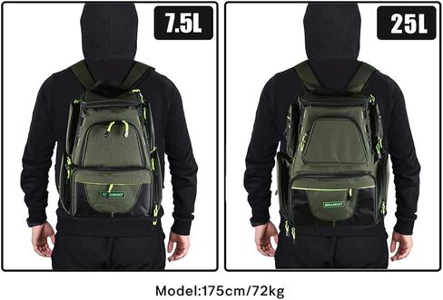 Seaknight Fishing Tackle Backpack, Water-Resistant Large Storage with 4 Trays, Outdoor Multifunctional Box Tackle Bag for Fishing Camping Hiking Cycling (Camouflage-25L with 4 Trays) in Saudi Arabia