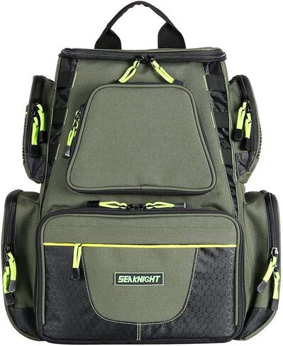 Seaknight Fishing Tackle Backpack, Water-Resistant Large Storage with 4 Trays, Outdoor Multifunctional Box Tackle Bag for Fishing Camping Hiking Cycling (Camouflage-25L with 4 Trays) in Saudi Arabia
