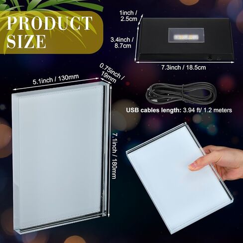 Qunclay 3 Sets Sublimation Crystal Frames LED Base,3.9 x 5.9 In,Black in Kuwait