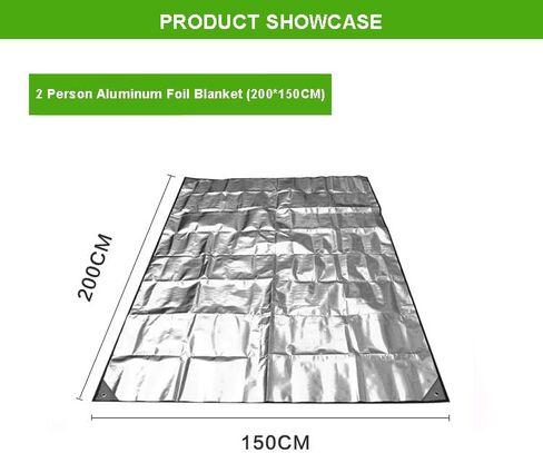Mountain Spring Heavy Duty Aluminum Foil Emergency Camping Survival Blanket Moisture-Proof Mat - 2 Person | All-Weather Ground Sheet Footprint Mat Tarp Emergency Blanket in Kuwait