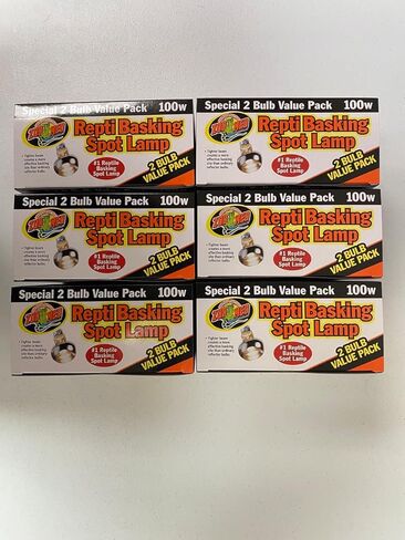 مصابيح تسخين الزواحف Zoomed Repti Basking Spot Bulb - ضوء تشمس 100 واط للزواحف (6 عبوات مع 2 لكل عبوة) - تتضمن موسوعة إضاءة الزواحف المرفقة in Kuwait
