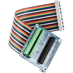 RPi Pi GPIO 1 into 3 Terminal Breakout Board for Raspberry Pi A+ 3A+ B+ 2B 3B 3B+ 4B and 40P to 40P IDC Ribbon Cable