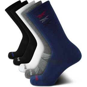 Reebok Men's Athletic Socks - Comfort Cushion Performance Crew Socks (5 Pack)
