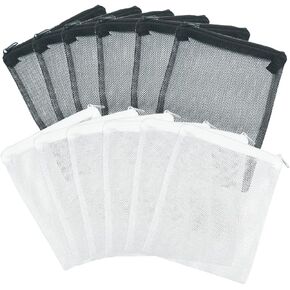 12 Pcs Reusable Zipper Filter Media Bags for Aquarium Fish Tank - Mesh Bags for Activated Carbon, Ceramic Rings, Bio Balls, Biological Filtration