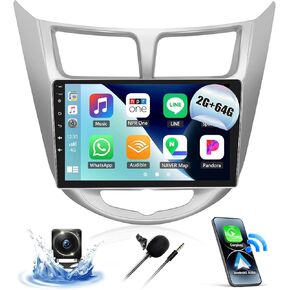 2G+32G Android 13 Car Stereo for Hyundai Accent 2012-2017 with Wireless Carplay Android Auto 9" Touchscreen Car Radio with GPS Navigation WiFi Bluetooth FM/RDS Radio Head Unit with AHD Backup Camera