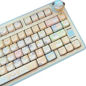 Mao Height Cat Shape Theme keycaps PBT keycaps Customized keycap Set Suitable for 61/87/104/108 Cherry MX Switch and Other Mechanical Keyboards (Cat Stacking)