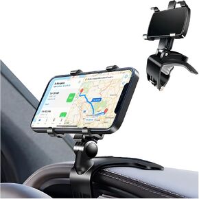 Car Phone Mount, Rotatable Automotive Dashboard Windshield Air Vent Cell Phone Holder, Non-Slip Vehicle Interior Smartphone Mount Clip Stand, Universal for RV, SUV, Truck