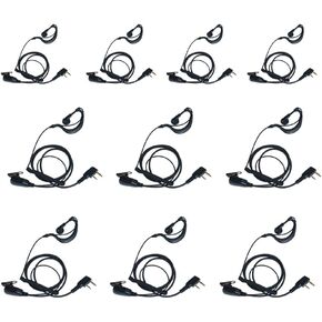 Walkie Talkie Headset with Mic PTT G Shape Earpiece Compatible for Baofeng UV-5 UV-5R BF-888S BF-f8hp TK3230 TK-3160 TK-360G PUXING Arcshell 2 Way Radio 10Pack