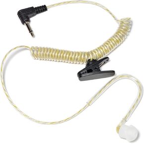 TWAYRDIO 3.5mm Listen Only Balanced Armature Earpiece Earphone Ear Piece Headset with Soft Earhook and Coiled Cord for Motorola Radio Speaker Mics, Two-Way Radios, for Law Enforcement Use