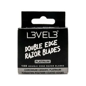 Level 3 Double Edge Razor Blades - High-Quality Platinum Coated, Stainless Steel Razor Blades for the Close Shave - for Double Edged Safety Razors - 100 Count