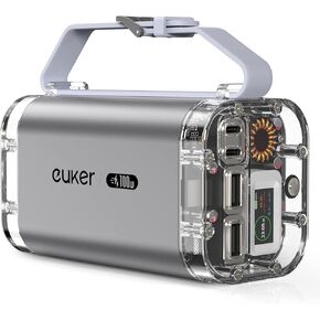 40000mA Power Bank 100W Laptop Portable Charger 4 Ports, with LED Lights and See-Through IPS Screen, Power Station Battery Pack for iPhone 14/13 Series, Samsung, MacBook, Dell, ipad,etc