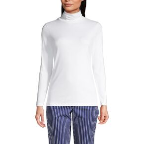 Lands' End Women s Shaped Supima Turtleneck Charcoal Heather Regular Medium