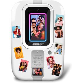 Arcade1Up Touchscreen Photobooth - Personalize Your Selfies with Stickers, Picture Effects, and Cool Filters, Prints 2" x 3" Photos, Instantly Share via QR Code - Perfect for Parties and Weddings