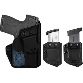 IWB Holster Right Hand Fits S&W M&P Shield/Shield Plus M2.0 9mm/.40 3.1" w/TLR-6/HL Pistol Holster & Universal 9/.40 Double/Single Stack Mag Carrier (Stream Light TLR-6/HL Must be Attached)