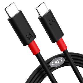 2 Pack USB Type C Fast Charging Cable for Motorola Edge 2022/2021, 4.9FT USB C to C Data Sync Charger Cable for Moto G Power/G Play/G Stylus Replacement Charging Cord for Moto Razr 40 Ultra 2023 Razr+