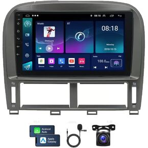 9 Inches Android 13.0 Stereo Radio for Lexus LS430 2001-2006 HD Touch Double Din Radio Stereo Car with Wireless Carplay/Android Auto GPS Navigation BT WiFi Camera MIC [2GB +32GB]