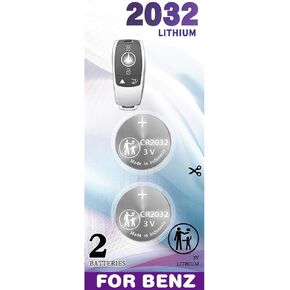 2 Pack cr2032 Key fob Replacement Battery OEM Compatible with Mercedes Benz 2017-2022 A B C E S G Class GLA GLB GLE GLS CLA CLS EQC AMG - FCC IYZ-MS1 IFETEL: RLVMAMS15-1041 IC: 2701A-MS1