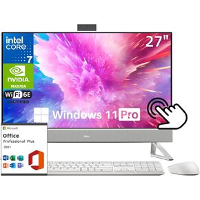 DELL Inspiron 7730 Business 27 Inch Touchscreen All in One Desktop Computer, Intel 10-Core 7 150U, NVIDIA GeForce MX570A, 32 GB RAM, 1 TB SSD, Wi-Fi 6E, Windows 11 Pro, Office Pro Lifetime License