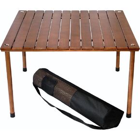 W2716 Original Low Wood Portable Table with Carrying Bag, Brown