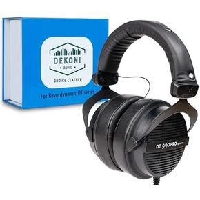 سماعات رأس ستوديو DT 990 Pro 250 Ohm مفتوحة الظهر مع وسائد أذن جلدية من Dekoni Choice - راحة وصوت ممتازين in Kuwait