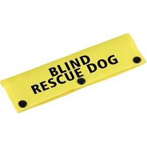 Visual Impairment Dog Leash Sleeve Blind Rescue Dog Dog Leash Wrap Sleeve Alert Tag Pet Birthday Gift (Blind Rescue-YE Sleeve)
