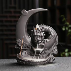 Cone Incense Holder Waterfall - Cool Smoke Back Flowing Backflow Incense Burner Ceramic Fountain, Unique Incense Sticks Holder Stand for Sticks Ash Catcher/Yoga/Meditation/Zen