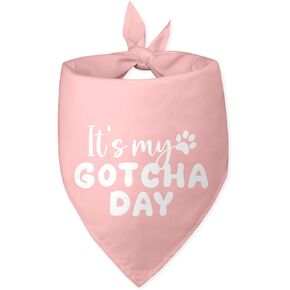It's My Gotcha Day Dog Bandana Adoption Day Dog Bandana Pink Dog Bandana Pet Bandanas for Dogs Funny Cute Dog Bandana Photo Prop Pet Scarf Accessories for Pet Dog Lovers Gifts