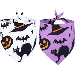 2 Pack Easter Dog Bandanas Rabbit Carrot Dog Scarf Adjustable Triangle Double-Layer Reversible Pet Bandana