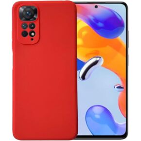 Compatible with Xiaomi Redmi Note 11S Soft Liquid Silicone Gel Cell Phone Mobile Basic Back Case Cover (Orange)