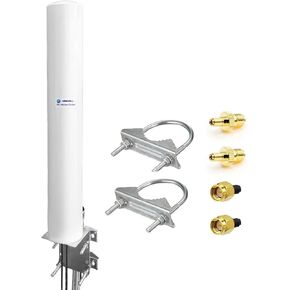 MASWELL Cellular Antenna 5G LTE MIMO 2X2 Antenna TS9 4G 3G and GSM Screw Mount High Gain Cylinder Antenna 700-6000MHz 4G Main and AUX