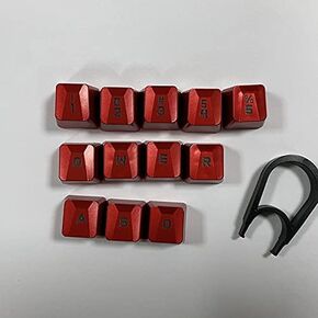luo Suitable for Logitech Keyboard Translucent Alternate keycaps for G910 G810 G Pro G413 G613 Alternate Light-transmitting Game keycaps (Bump 12 Keys, Red)