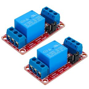 2pcs DC 5V 1-Channel Relay Module Isolated by SMT Optocoupler High and Low Level Trigger Module Triggered by DC 5V