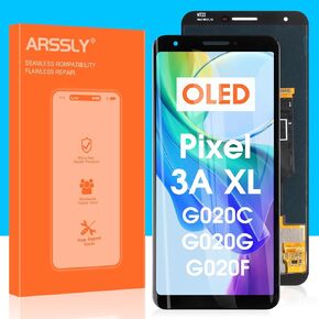 OLED for Google Pixel 3A XL Screen Replacement LCD Display G020C,G020G,G020F Screen Touch Digitizer Assembly with Repair Kits（Black,6.0 inch）