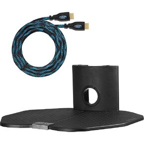 Cheetah Mounts AS1B Single Shelf TV Component Wall Mount 18x16-Inch Shelving Bracket Bundle with 15-Feet HDMI Cable