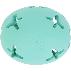 Only Natural Pet Rubber Boredom Buster Treat Stuffer Dog Toys - Interactive Stuffable Feeder Dispenser Fillable Durable Play Puppy Medium Large XS Chew Pup Hide Holder Easy Refill -RubberBall/Teal