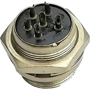 Pro Trucker 6-Pin CB Radio Microphone Panel Jack w/Back-Up Nut, Durable Construction, Solder Terminals