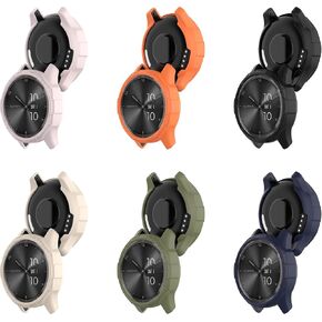FitTurn [6pack] Compatible with Garmin VivoMove Trend Case, Replacement Screen Protector Case Cover TPU Shockproof Case Guard Thin Bumper Shell