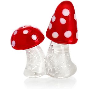 Crystal Mushroom Figurine Ornament with Rhinestones, Glass Art Mushroom Craft Gift Decor for Home Office Garden Christmas Party,Colorful